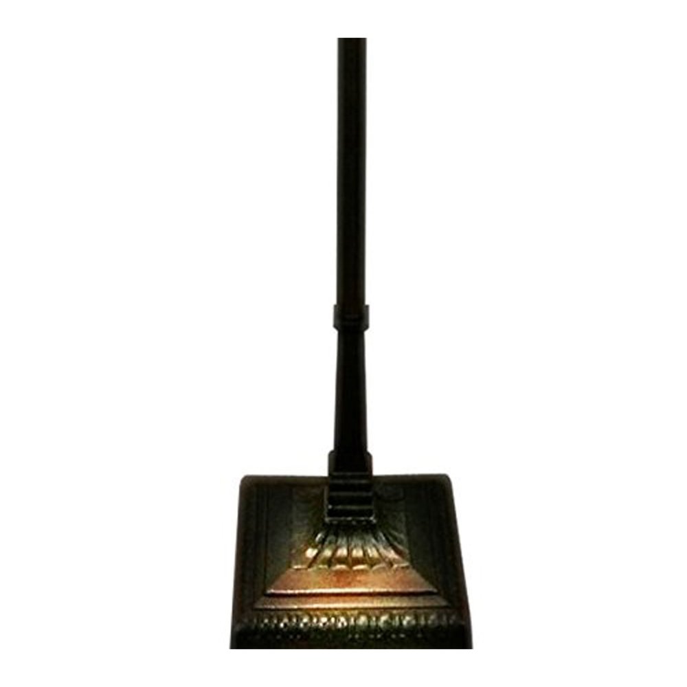 62" Espresso Two Light Torchiere Floor Lamp With Blue Flowers Glass Cone Shade