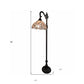 62" Brown And White Floor Lamp With White Glass Bowl Shade