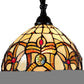 62" Brown Metal Arched Floor Lamp With Amber and Red Flowers Stained Glass Shade