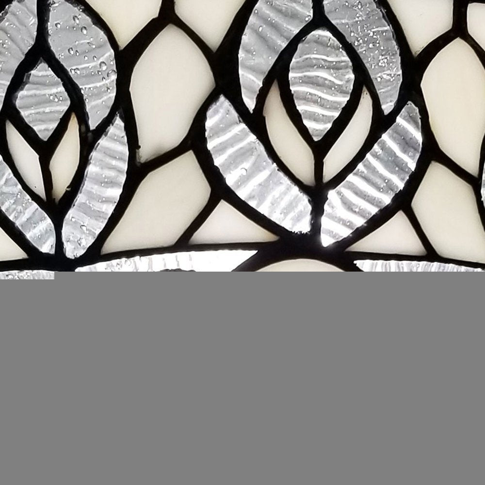 62" Brown And White Torchiere Floor Lamp With White Peacock Feather Glass Dome Shade