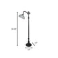 62" Brown And White Torchiere Floor Lamp With White Peacock Feather Glass Dome Shade