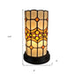 11" Brown and Beige Mosaic Tile Stained Glass Accent Lamp