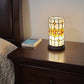 11" Brown and Beige Mosaic Tile Stained Glass Accent Lamp