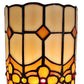 11" Brown and Beige Mosaic Tile Stained Glass Accent Lamp