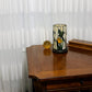 11" Beige and Green Dragonfly Stained Glass Accent Lamp