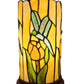11" Beige and Green Dragonfly Stained Glass Accent Lamp