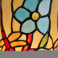 10" Red and Beige Dragonfly Stained Glass Accent Lamp