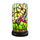 11" Green and Pink Dragonfly Stained Glass Accent Lamp