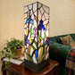 18" Tiffany Style Floral Dark Brown Base Table Lamp
