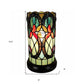11" Beige and Orange Mosaic Tile Stained Glass Accent Lamp
