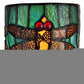 11" Green Brown and Orange Dragonfly Stained Glass Accent Lamp