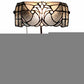 16" Dark Brown Table Lamp With White and Silver Shade