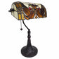 19" Dark Brown Candlestick Table Lamp With Beige Dome Shade