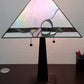 22" Dark Brown Metal Two Light Candlestick Table Lamp With Ivory Shade
