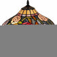 23" Dark Brown Metal Two Light Candlestick Table Lamp With Red and Black Shade