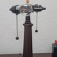 21" Dark Brown Metal Two Light Candlestick Table Lamp With Beige Shade