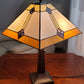 21" Dark Brown Metal Two Light Candlestick Table Lamp With Beige Shade