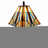 15" Dark Brown Metal Candlestick Table Lamp With Orange and Ivory Empire Shade
