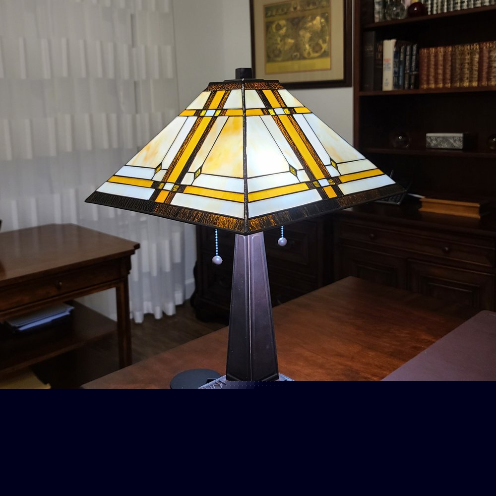 22" Dark Brown Metal Two Light Candlestick Table Lamp With Beige Shade
