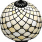 19" Dark Brown Metal Candlestick Table Lamp With White Dome Shade