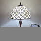 19" Dark Brown Metal Candlestick Table Lamp With White Dome Shade