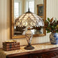 27" Dark Brown Metal Two Light Candlestick Table Lamp With Beige Shade