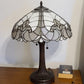 24" Dark Brown Metal Two Light Candlestick Table Lamp With Dark Brown Shade
