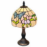 15" Dark Brown Metal Candlestick Table Lamp With Ivory Dome Shade