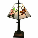 15" Dark Brown Metal Candlestick Table Lamp With White Empire Shade