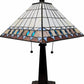 22" Dark Brown Metal Two Light Candlestick Table Lamp With Off White Empire Shade