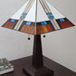 22" Dark Brown Metal Two Light Candlestick Table Lamp With Off White Empire Shade