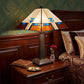 22" Dark Brown Metal Two Light Candlestick Table Lamp With Off White Empire Shade