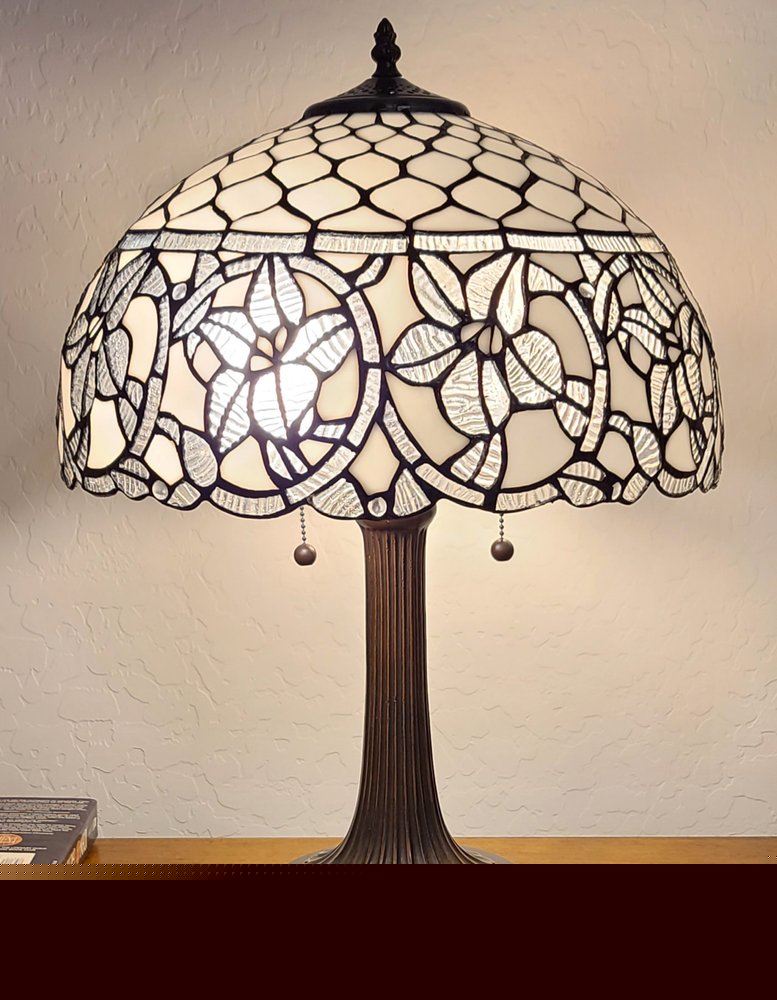 23" Dark Brown Metal Two Light Candlestick Table Lamp With White Shade