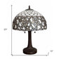 23" Dark Brown Metal Two Light Candlestick Table Lamp With White Shade