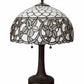 23" Dark Brown Metal Two Light Candlestick Table Lamp With White Shade
