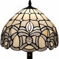 19" Dark Brown Metal Candlestick Table Lamp With White Dome Shade