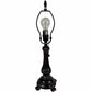 19" Dark Brown Metal Candlestick Table Lamp With White Dome Shade