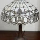 23" Dark Brown Metal Two Light Candlestick Table Lamp With White Shade