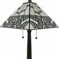 22" Dark Brown Metal Two Light Candlestick Table Lamp With White Shade