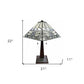 22" Dark Brown Metal Two Light Candlestick Table Lamp With White Empire Shade