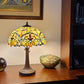 23" Dark Brown Metal Two Light Candlestick Table Lamp With White Shade