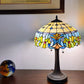 23" Dark Brown Metal Two Light Candlestick Table Lamp With Green Shade