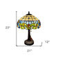 23" Dark Brown Metal Two Light Candlestick Table Lamp With Green Shade