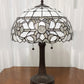 23" Dark Brown Metal Two Light Candlestick Table Lamp With White Shade