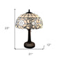23" Dark Brown Metal Two Light Candlestick Table Lamp With White Shade