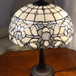 23" Dark Brown Metal Two Light Candlestick Table Lamp With White Shade