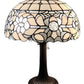 23" Dark Brown Metal Two Light Candlestick Table Lamp With White Shade