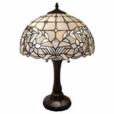 23" Dark Brown Metal Two Light Candlestick Table Lamp With White Shade