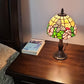 15" Dark Brown Metal Candlestick Table Lamp With Beige Shade