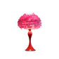 24" Glam Pink Faux Feather and White Metal Table Lamp
